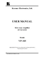 Kramer VP-103 User Manual preview