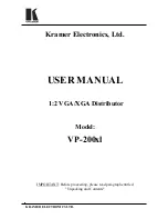 Preview for 1 page of Kramer VP-200XL User Manual