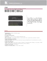 Предварительный просмотр 1 страницы Kramer VP-885 Specifications