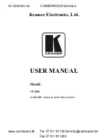 Kramer VP-88K User Manual preview