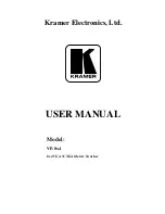 Preview for 1 page of Kramer VP-8x4 User Manual