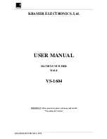 Kramer VS-1604 User Manual preview