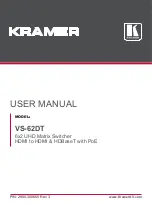 Kramer VS-62DT User Manual preview