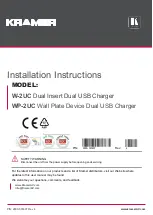 Preview for 1 page of Kramer W-2UC Installation Instructions