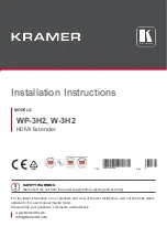 Preview for 1 page of Kramer WP-3H2 Installation Instructions