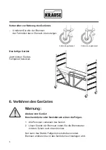 Предварительный просмотр 6 страницы KRAUSE 720009 Assembly Instruction Manual