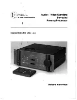 Krell Industries Audio + Video Standard Surround Preamp/Processor Owner'S Reference Manual preview