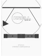 Krell Industries Digital-to-Ana|og Processor STUDIO Owner'S Reference Manual preview