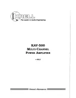 Preview for 1 page of Krell Industries KAV-500 Owner'S Reference Manual