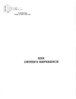 Предварительный просмотр 1 страницы Krell Industries KBX Owner'S Reference Manual