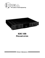 Krell Industries KRC-HR Owner'S Reference Manual preview