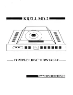 Krell Industries MD-2 Owner'S Reference Manual preview