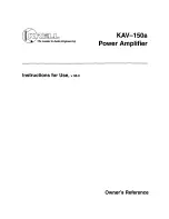 Krell Industries Power Amplifier KAV-150a Owner'S Reference Manual preview