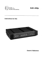 Preview for 1 page of Krell Industries Preamplifier KAV-250p Owner'S Reference Manual