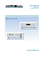 Preview for 1 page of Krell Industries SACD Standard Instructions For Use Manual