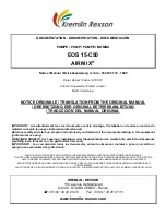 Kremlin-Rexson EOS 15-C50 Installation And Safety Instructions preview