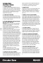 Preview for 10 page of KRESS KU420 Safety And Operating Manual