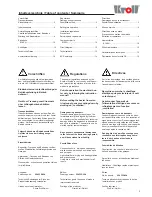 Предварительный просмотр 3 страницы Kroll E18SH Operating Instructions Manual