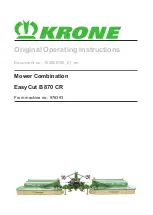 Предварительный просмотр 1 страницы Krone EasyCut B 870 CR Operating Instructions Manual