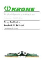 Krone EasyCut B 870 CV Collect Original Operating Instructions preview