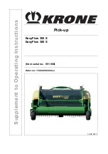 Krone EasyFlow 300 S Supplement To Operating Instructions предпросмотр