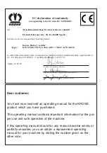 Preview for 2 page of Krone KW 6.60/4x7 Operating Instructions Manual