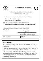 Preview for 2 page of Krone TITAN 4/25 L Original Operating Instructions
