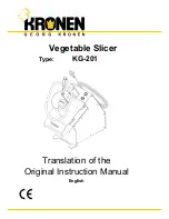 Kronen KG-201 Original Instruction Manual preview