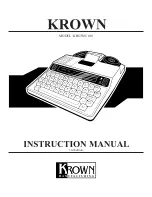 Предварительный просмотр 1 страницы Krown 100 Instruction Manual