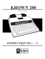 Предварительный просмотр 1 страницы Krown Krown 200 Instruction Manual