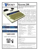 Preview for 1 page of Krown Krown 200 Specifications