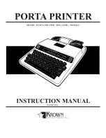 Preview for 1 page of Krown PORTA PRINTER PP2000 Instruction Manual