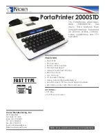 Предварительный просмотр 1 страницы Krown PortaPrinter 2000STD Datasheet