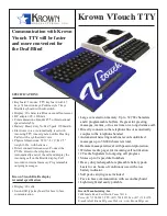 Предварительный просмотр 1 страницы Krown VTouch TTY Brochure