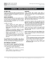 Preview for 5 page of KRUEGER KAH Operation & Maintenance Manual