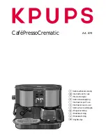 Предварительный просмотр 1 страницы Krups CafePresso Crematic 874 Instructions For Use Manual