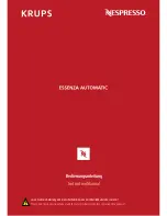 Krups Nespresso Essenza Automatic Instruction Manual preview