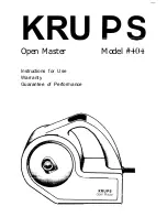 Krups Open Master 404 Instructions For Use Manual preview