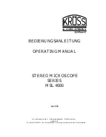 kruss MSL 4000 SERIES Operating Manual preview