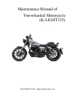 Preview for 1 page of KS Motorcycles K-LIGHT125 Maintenance Manual