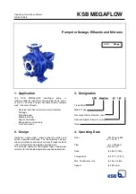 KSB MEGAFLOW 100-250 Operating Instructions Manual preview