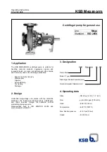 KSB Meganorm Operation Manual preview