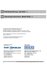 Preview for 2 page of KSR KUEBLER BGU I Series Operating Instructions Manual