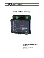 Preview for 1 page of KT-Elektronik ModBus-MBus-Gateway Installation And Operating Manual