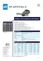 KTI Networks 100Base-FX Fast Ethernet PCI Adapter KF-221FX Ver.C Specifications предпросмотр