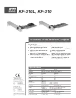 KTI Networks KF-310 Specification Sheet preview