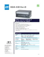 Предварительный просмотр 1 страницы KTI Networks KGS-500 Ver.D Specifications