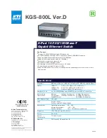 KTI Networks KGS-800L Specification Sheet preview