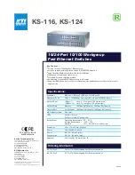 Предварительный просмотр 1 страницы KTI Networks KS-116 Specification Sheet