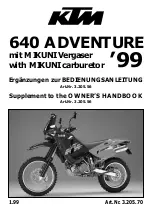 Предварительный просмотр 1 страницы KTM 640 ADVENTURE1999 Supplement To The Owner'S Handbook